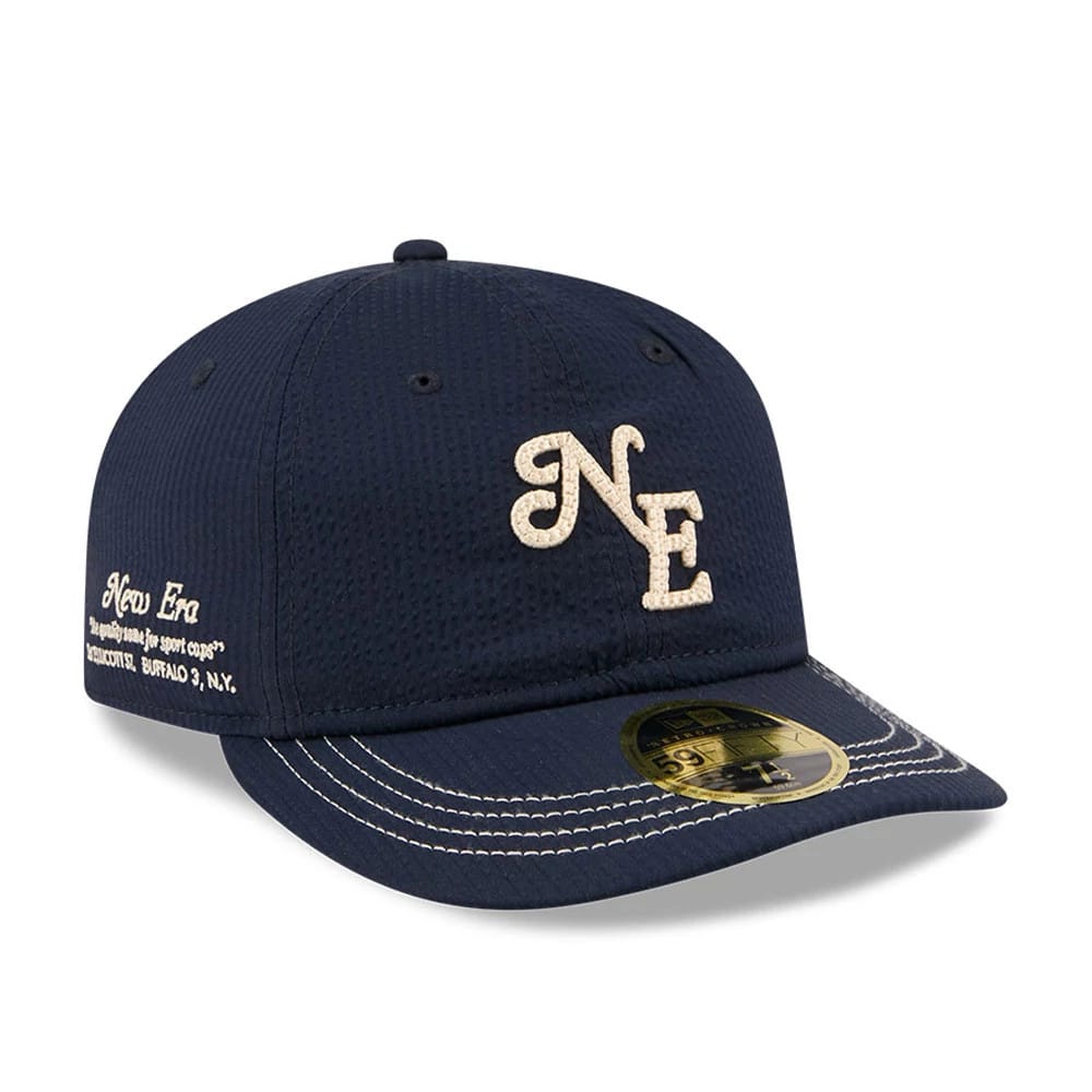 New Era 59FIFTY Day Seersucker Navy Retro Crown 59FIFTY Fitted Cap-kentox