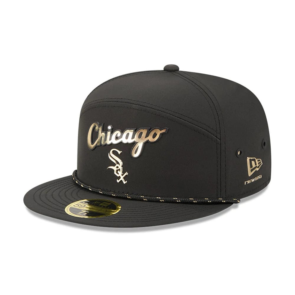 Chicago White Sox MLB 59FIFTY Day Black Split Panel 59FIFTY Fitted Cap-kentox
