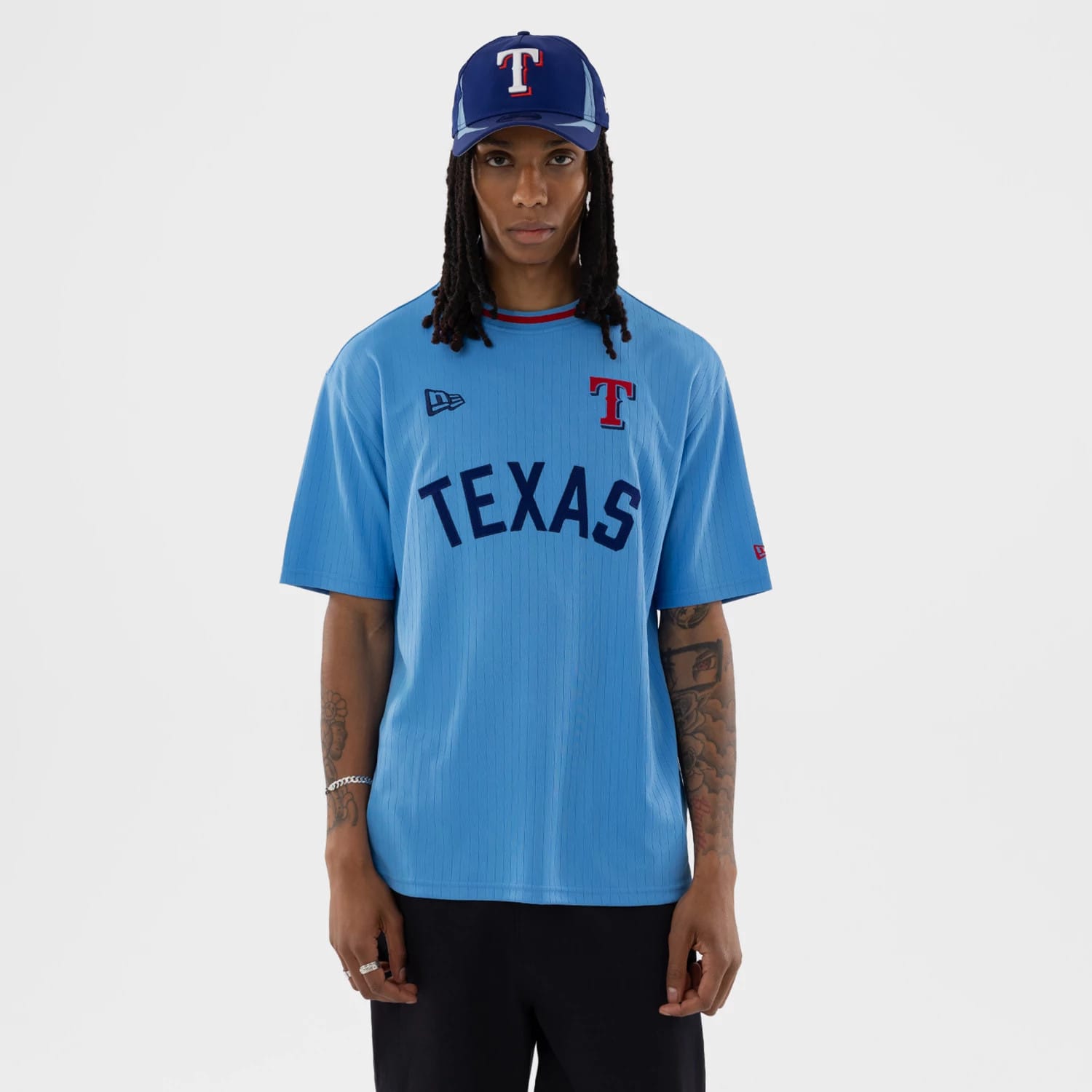 Texas Rangers MLB Pastel Blue Oversized T-Shirt-kentox