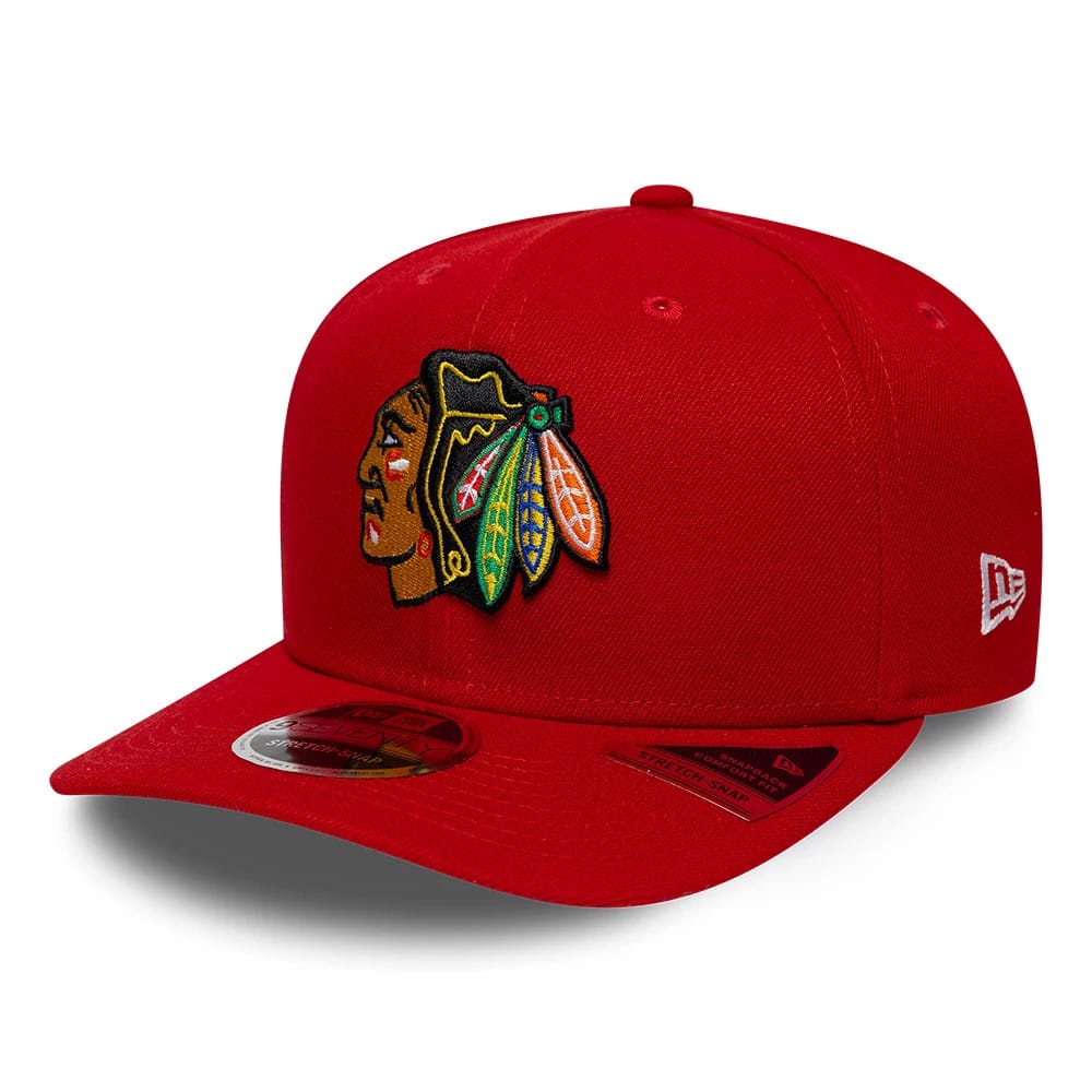 Chicago Blackhawks NHL Team Red 9SEVENTY Stretch Snap Adjustable Cap-kentox
