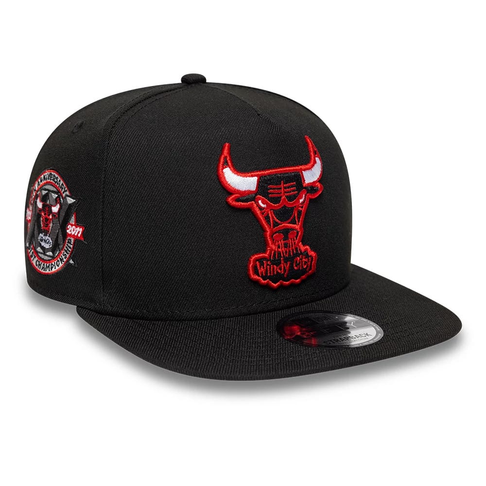 Chicago Bulls NBA Hardwood Classic Black 9FIFTY A-Frame Snapback Adjustable Cap-kentox