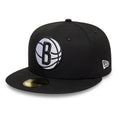 Brooklyn Nets NBA Basic Black 59FIFTY Fitted Cap-kentox