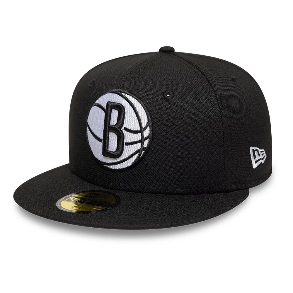 Brooklyn Nets NBA Basic Black 59FIFTY Fitted Cap-kentox