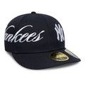 New York Yankees MLB Side Script Navy Low Profile 59FIFTY Fitted Cap-kentox