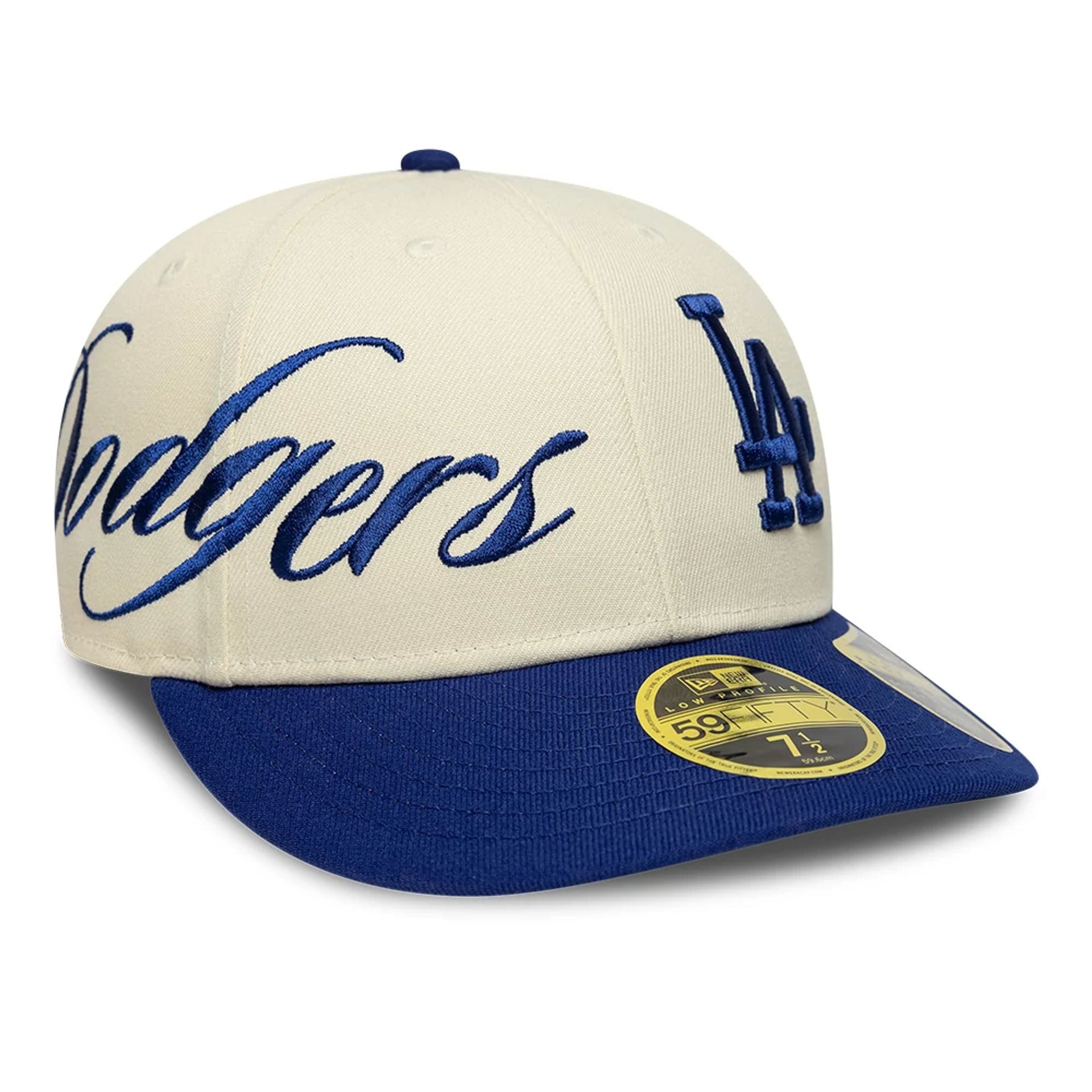 LA Dodgers MLB Side Script Cream Low Profile 59FIFTY Fitted Cap-kentox