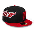 Mexico Diablos LMB Multi Logo Satin Lined Black 59FIFTY Fitted Cap-kentox