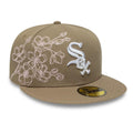 Chicago White Sox MLB Floral Outline Beige 59FIFTY Fitted Cap-kentox