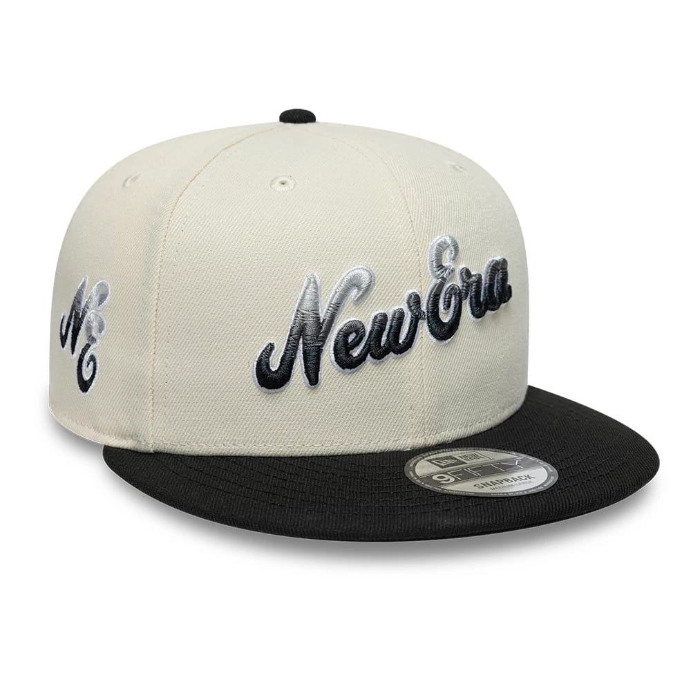 New Era Ombre Script Light Beige & Black 9FIFTY Snapback Adjustable Cap-kentox