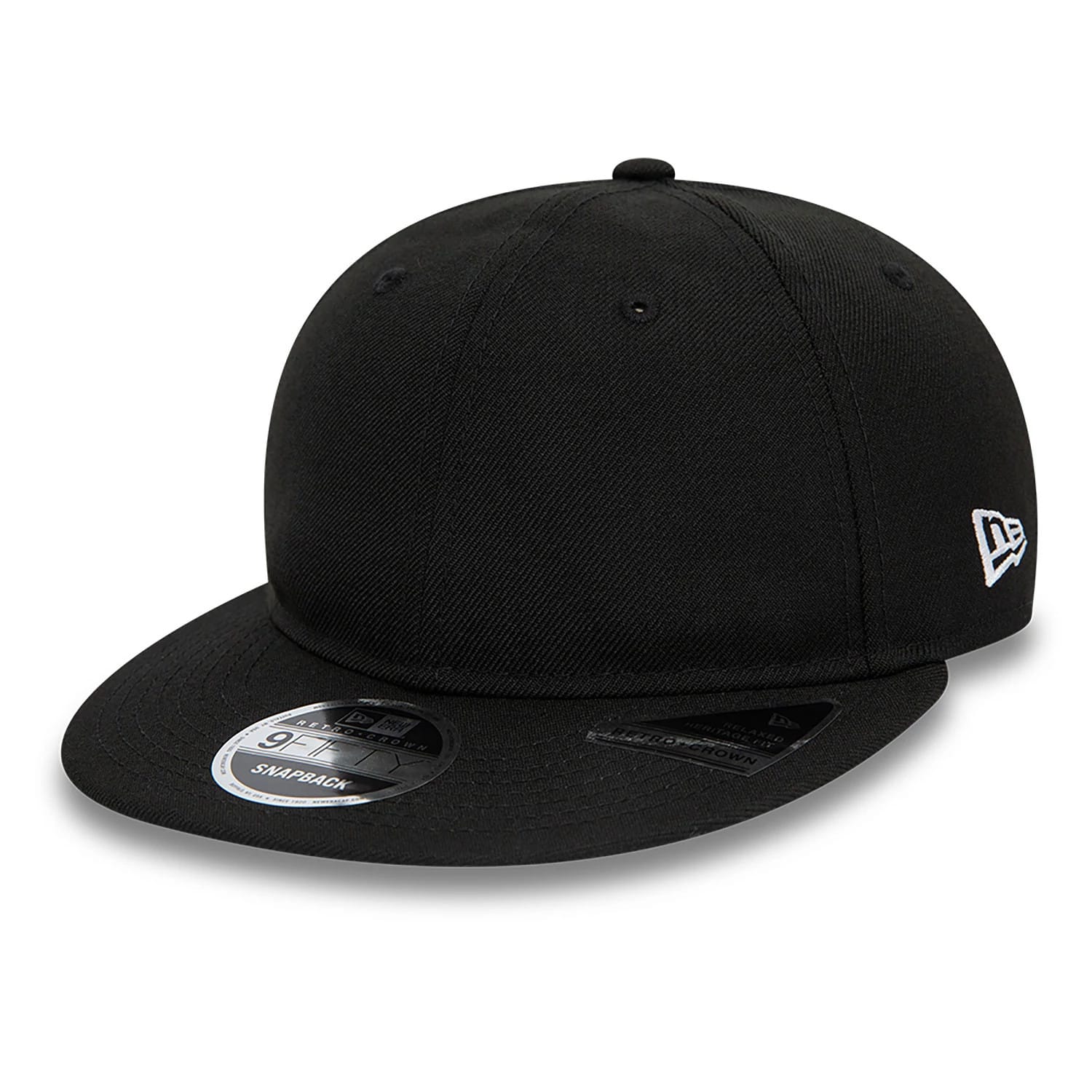 Blank New Era Black Retro Crown 9FIFTY Snapback Cap-kentox