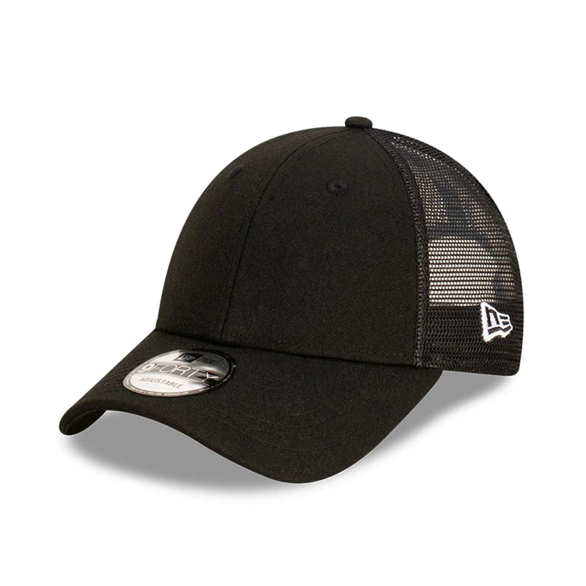 New Era Blank Black 9FORTY Trucker Cap-kentox