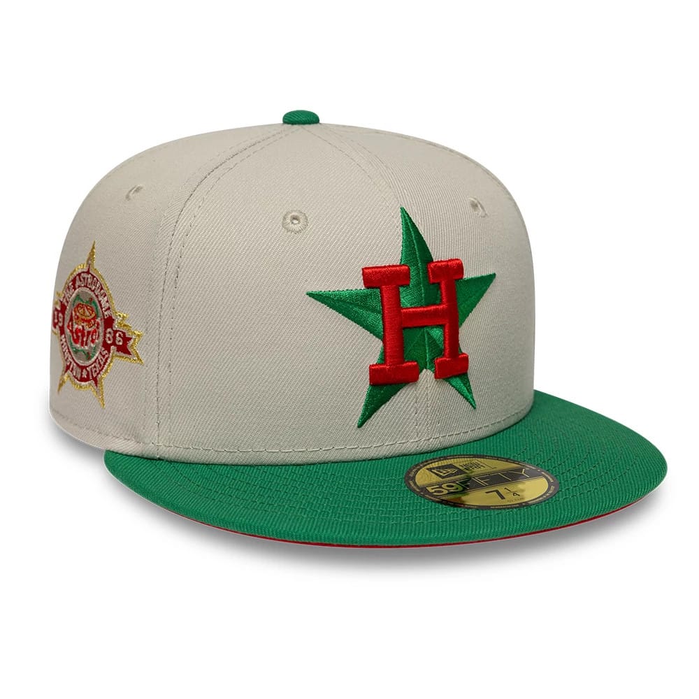 Houston Astros MLB Cooperstown Beige & Green 59FIFTY Fitted Cap-kentox