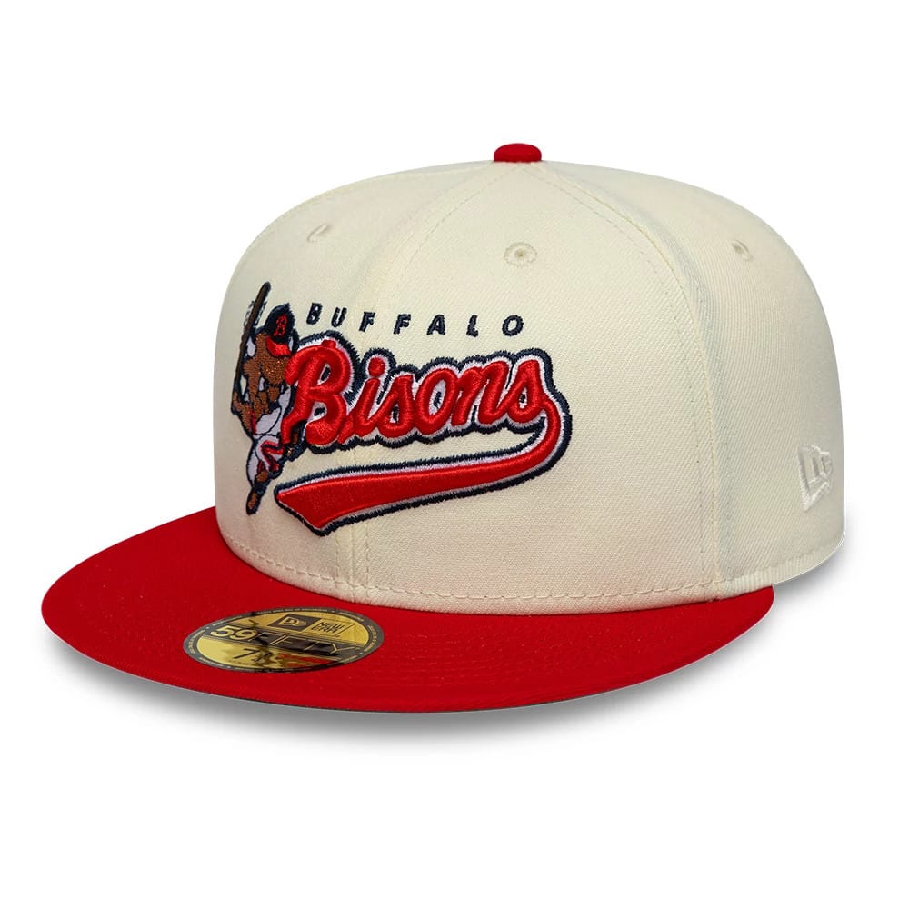 Buffalo Bisons MiLB Hometown White & Red 59FIFTY Fitted Cap-kentox