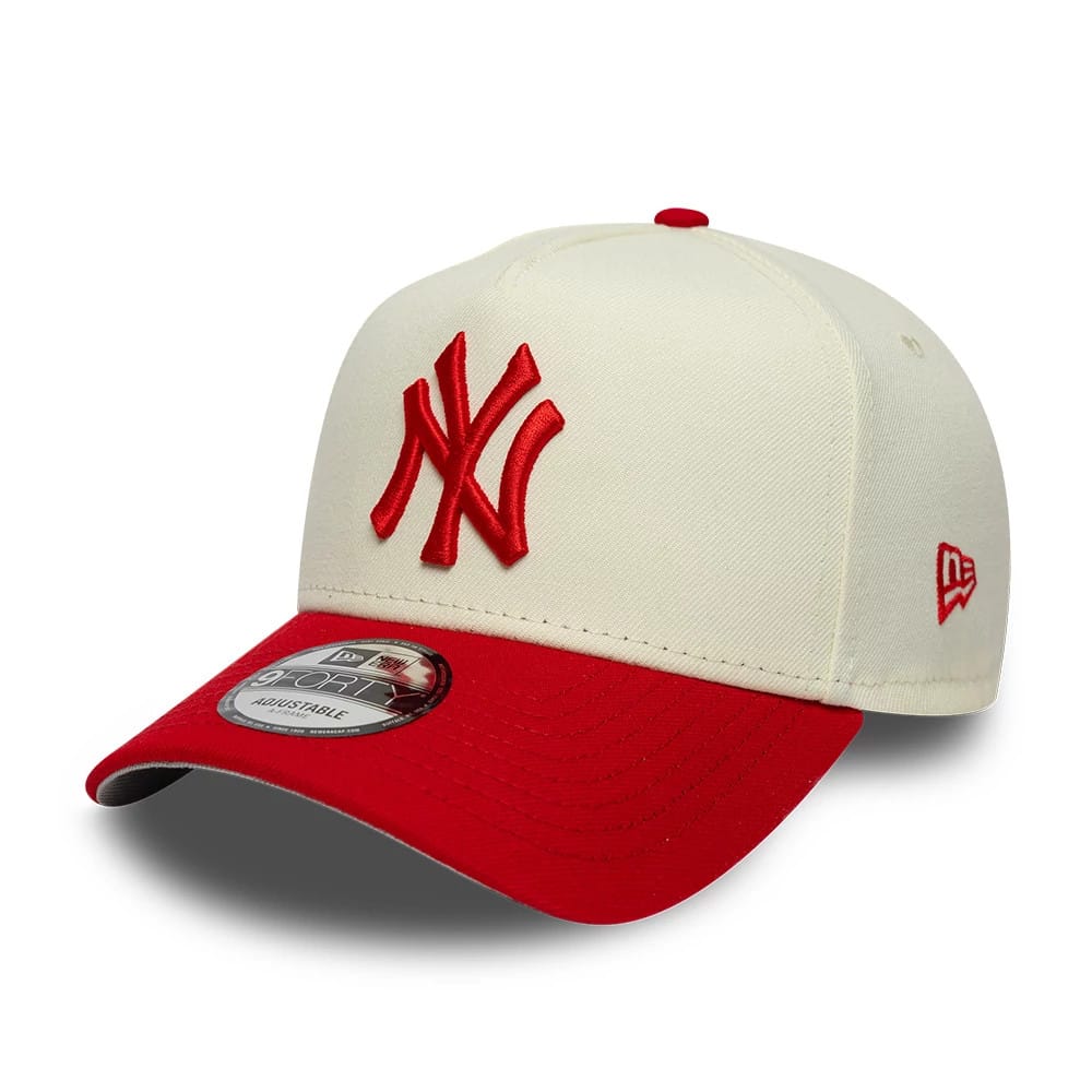 New York Yankees MLB Chrome Scarlet Cream 9FORTY A-Frame Adjustable Cap-kentox