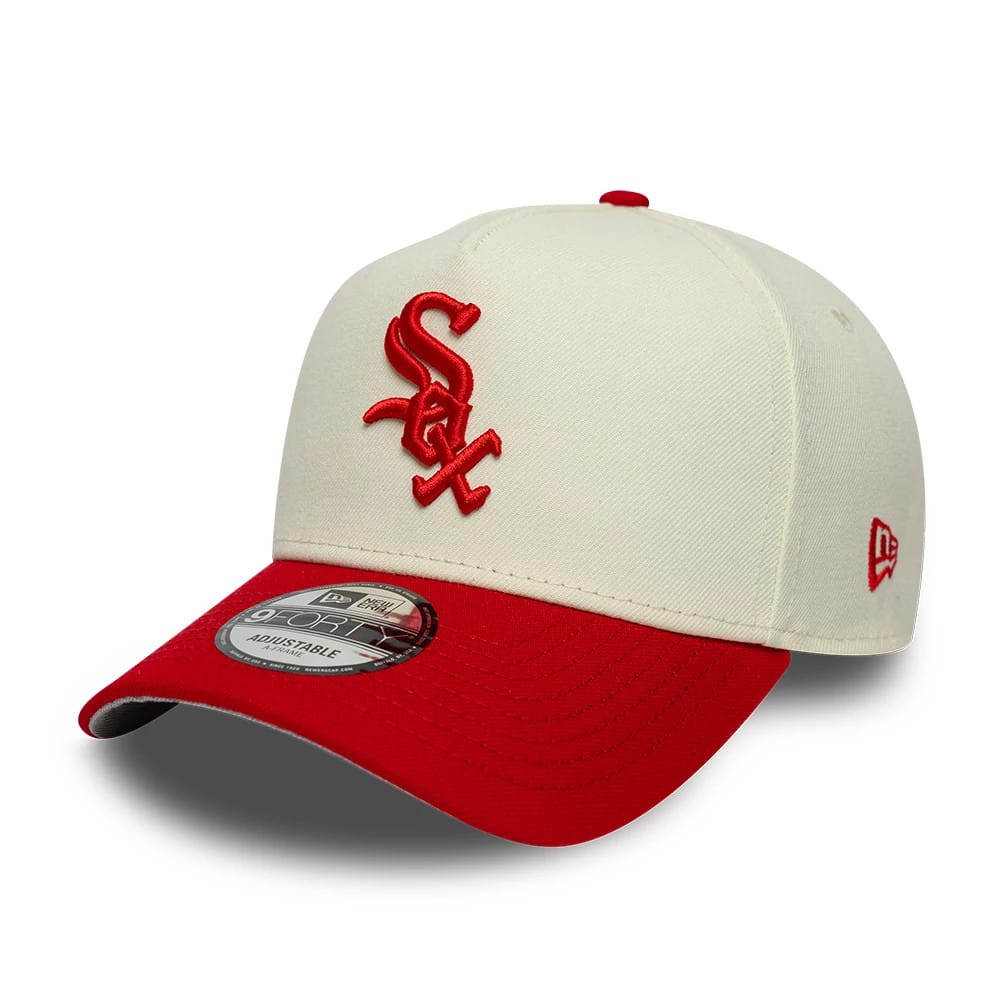 Chicago White Sox MLB Chrome Scarlet Cream 9FORTY A-Frame Adjustable Cap-kentox