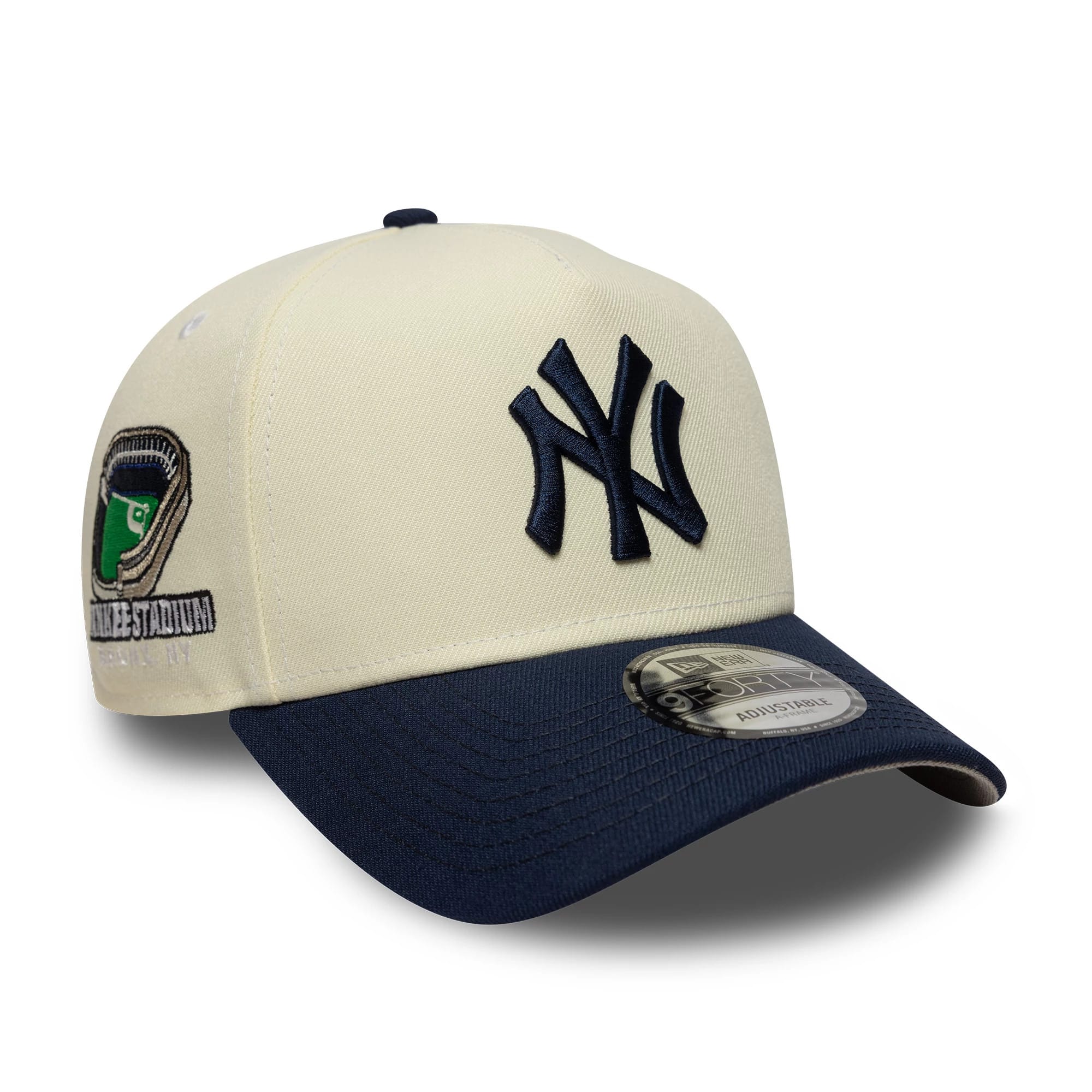 New York Yankees MLB Chrome Blue Contrast Cream 9FORTY A-Frame Adjustable Cap-kentox