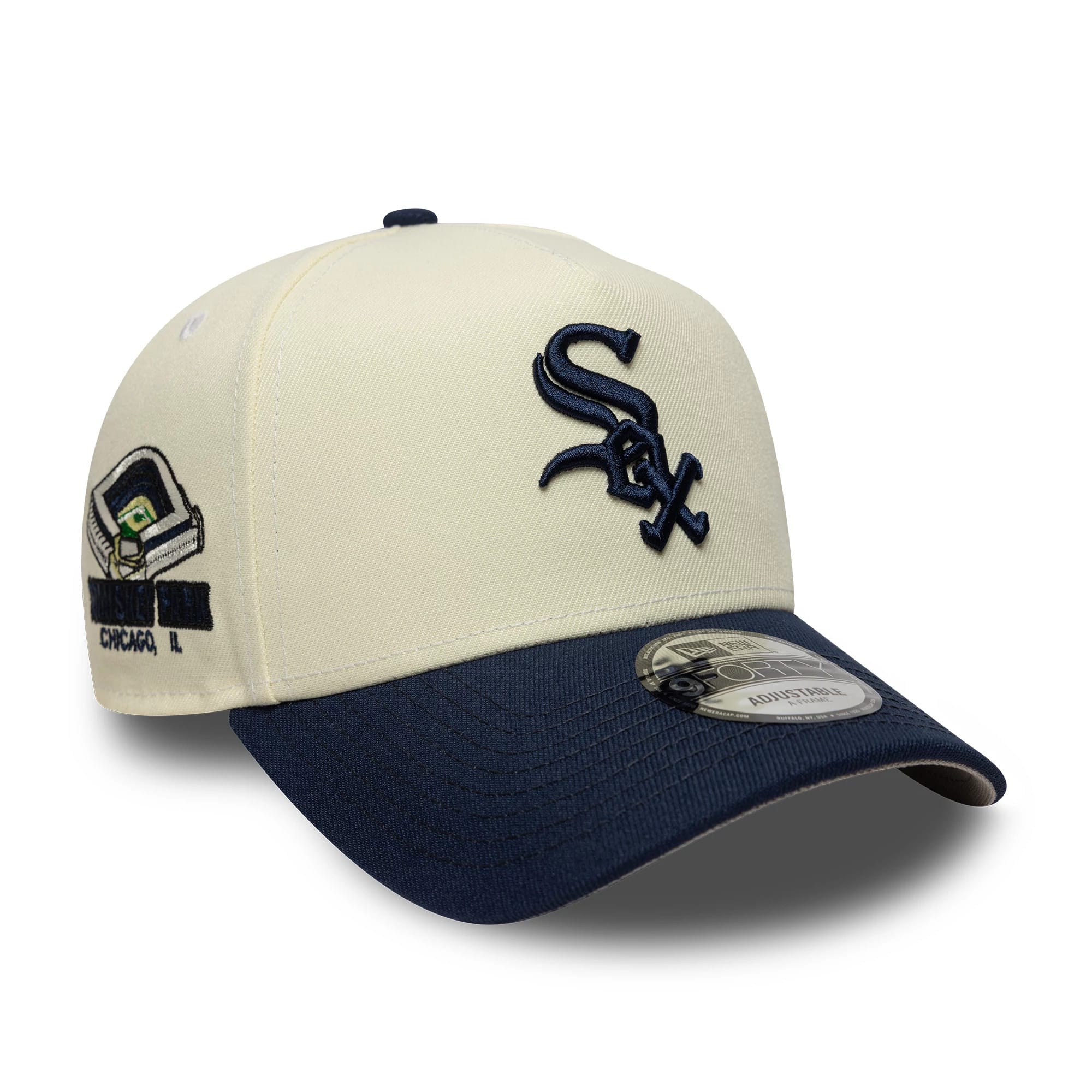 Chicago White Sox MLB Chrome Blue Contrast Cream 9FORTY A-Frame Adjustable Cap-kentox