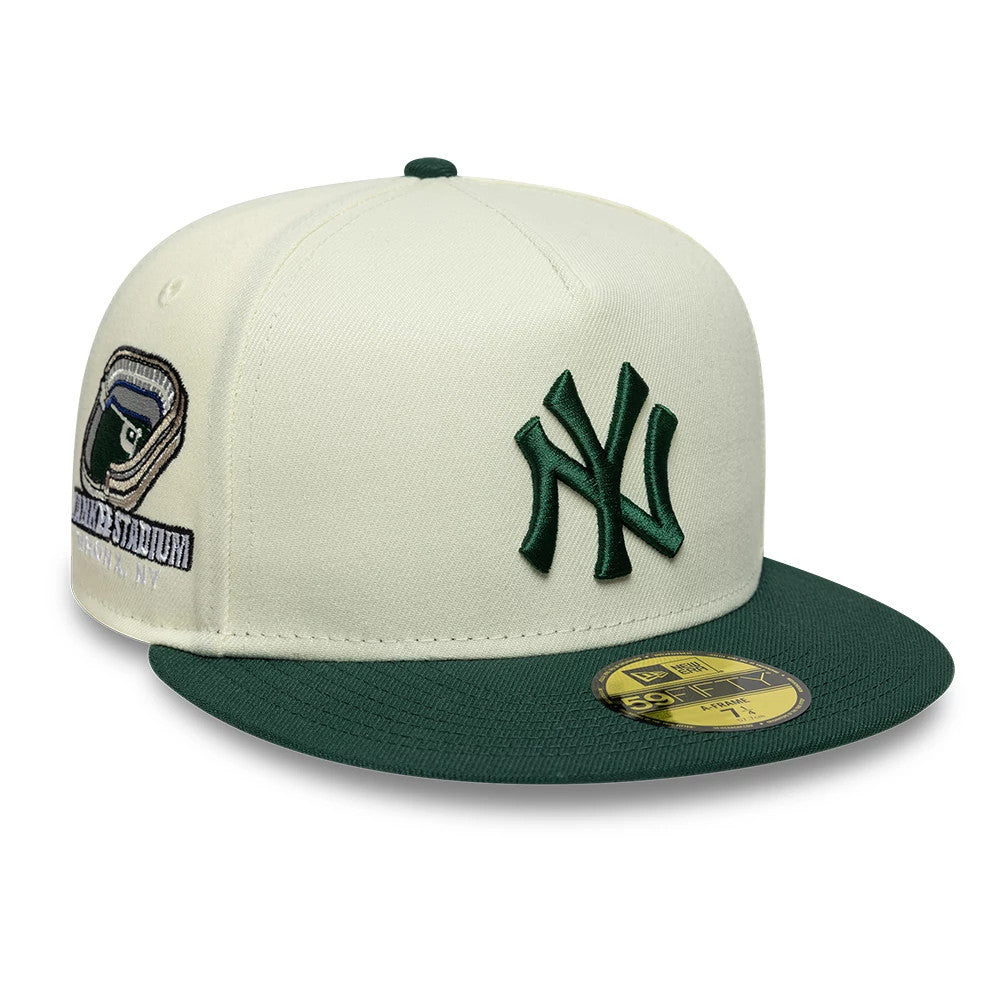 New York Yankees MLB Cream 59FIFTY A-Frame Fitted Cap-kentox