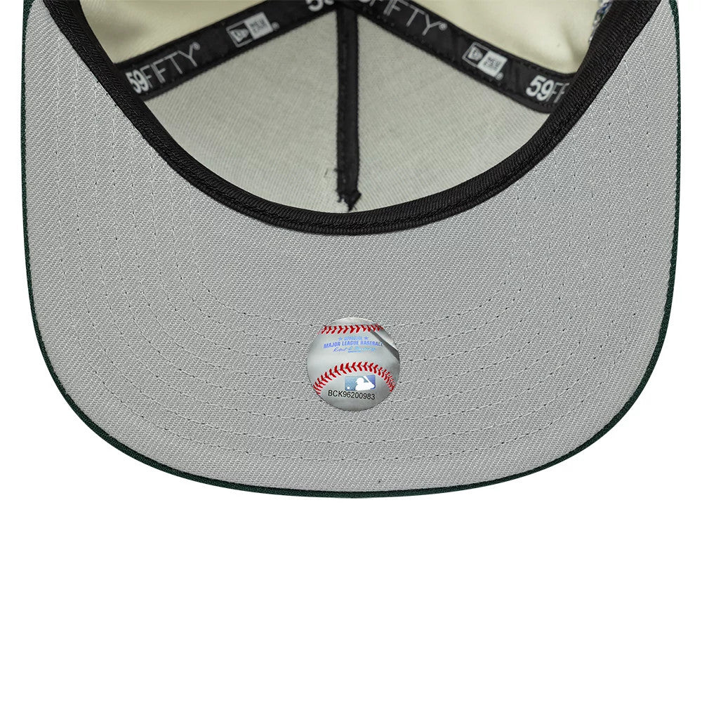 LA Dodgers MLB Cream 59FIFTY A-Frame Fitted Cap-kentox